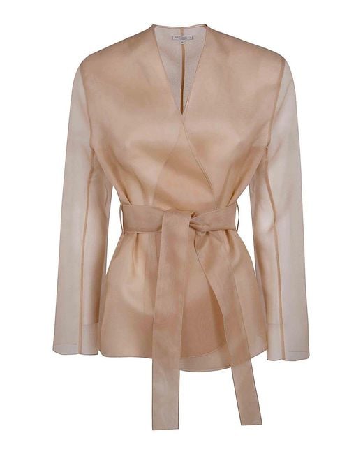 Antonelli Natural Elia Organza Silk Belted Waist Coat