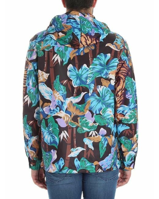 KENZO Blue Tiger Hooded Jacket for men