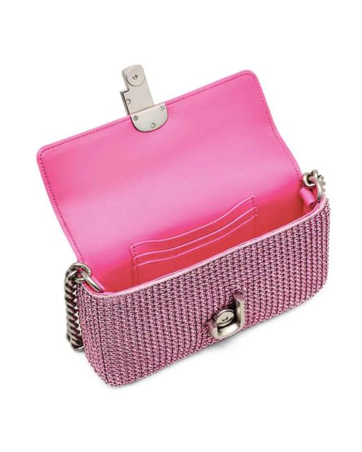 Marc Jacobs Pink Rectangular Shoulder Bag Synthetic Diamonds
