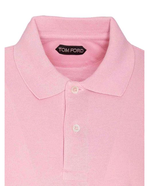 Tom Ford Pink Polo Regular Collar Frontal for men