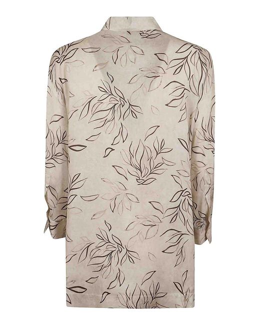 Peserico Gray Fluid Viscose Satin Shirt