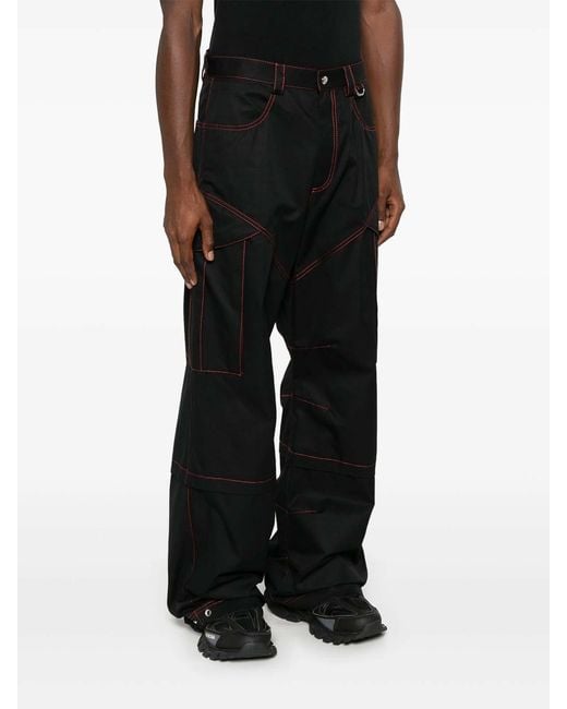 Off-White c/o Virgil Abloh Black Constrast Stitches Cargo Pants for men