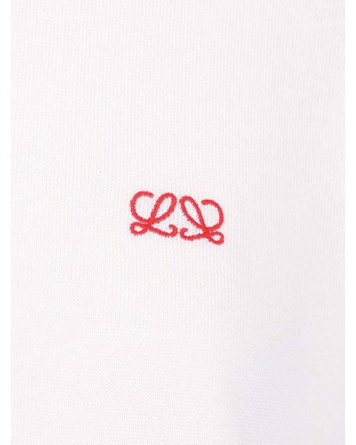 Loewe White Cashmere And Silk Blend Polo Shirt