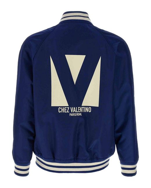 Valentino Garavani Blue Bomber Jacket for men