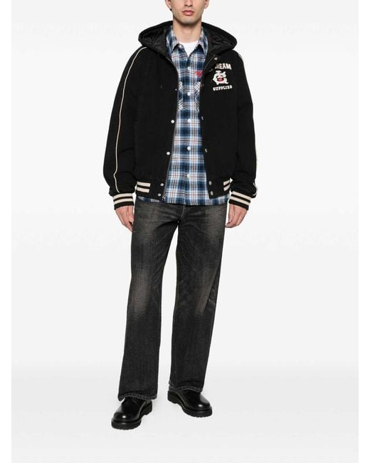 ICECREAM Black Cotton Hooded Bomber Jacket for men