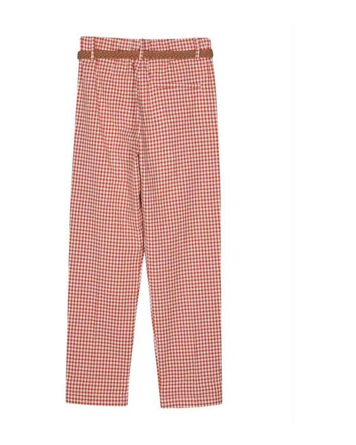 Alysi Red Vichy Cropped Trousers
