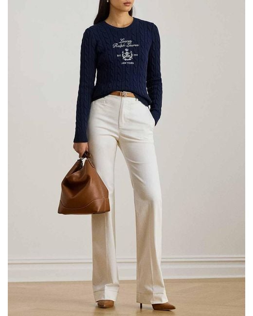 Ralph Lauren Blue Rinett-Long Sleeve-Pullover-Gassed Cotton