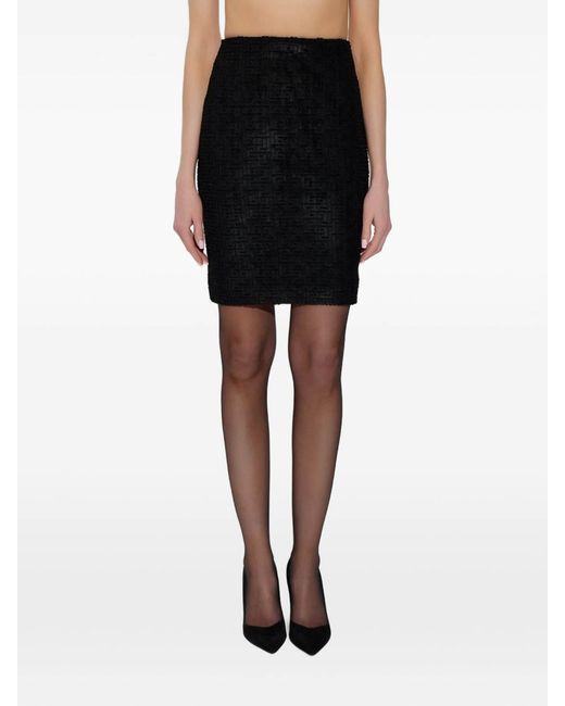Balmain Black Monogrammed Skirt