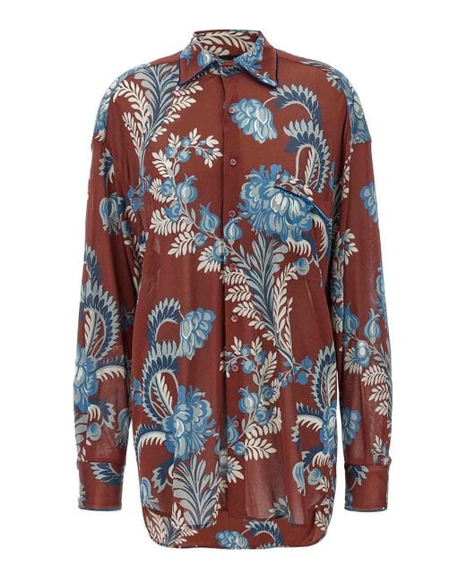 Etro Multicolor Floral Foliage Shirt