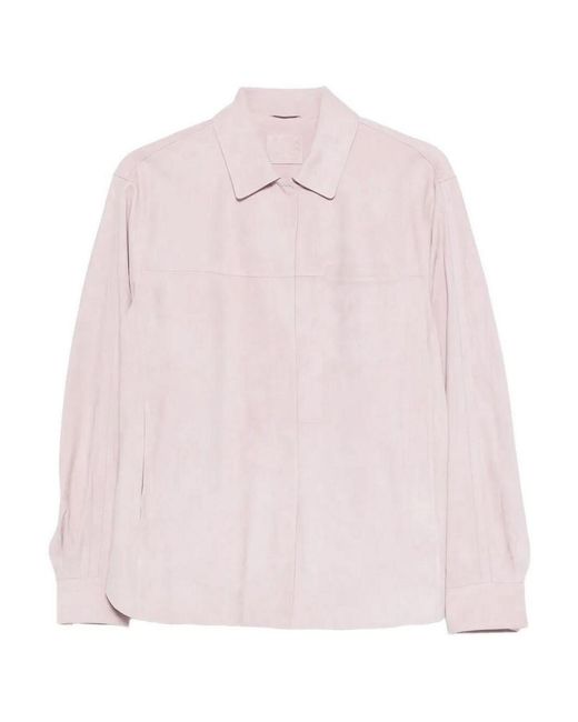 Desa Nineteenseventytwo Pink Leather Shirt Jacket