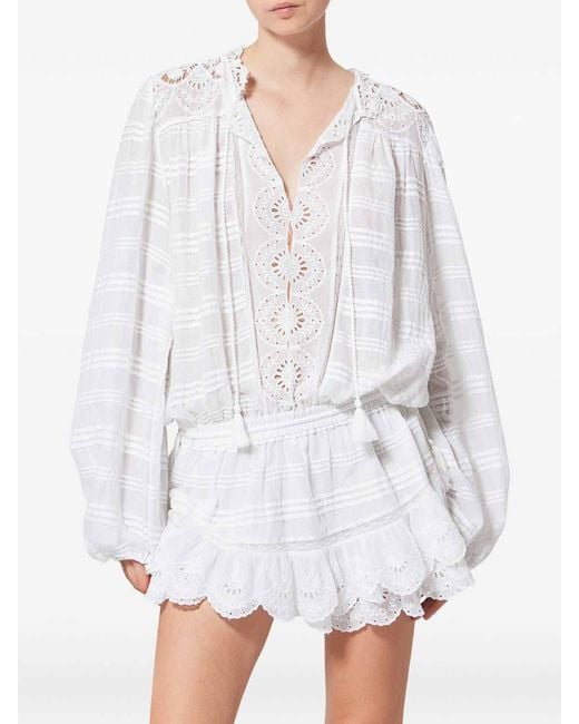 Isabel Marant White Preya Cotton Mini Dress