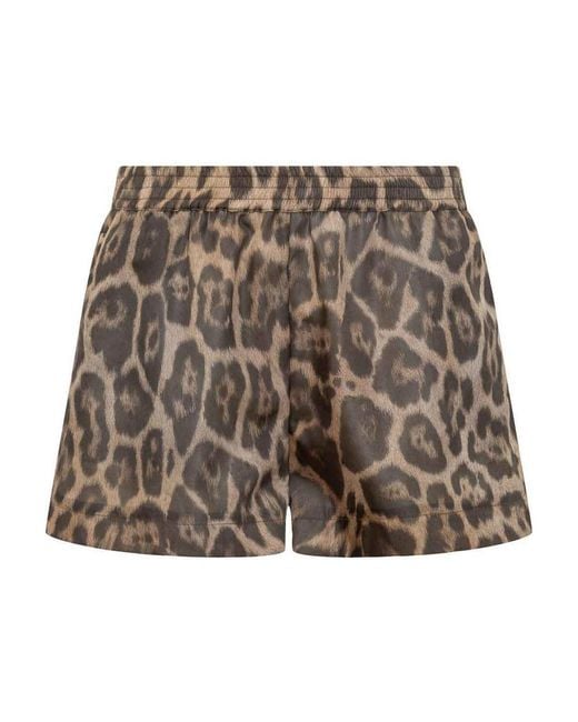 Stella McCartney Brown Leopard Print Shorts