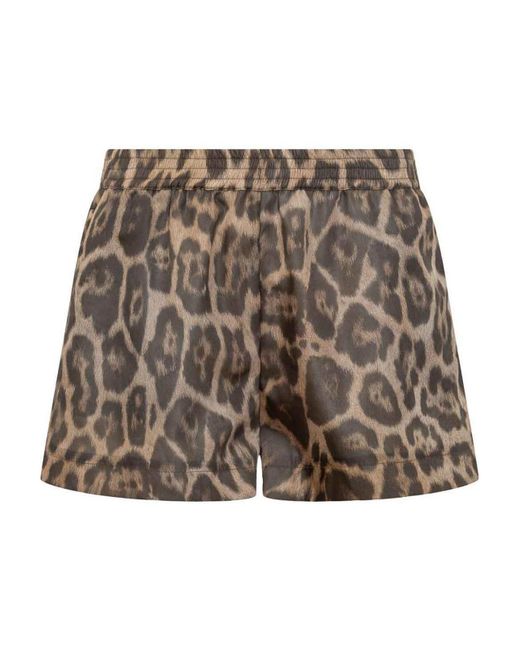 Stella McCartney Brown Leopard Print Shorts