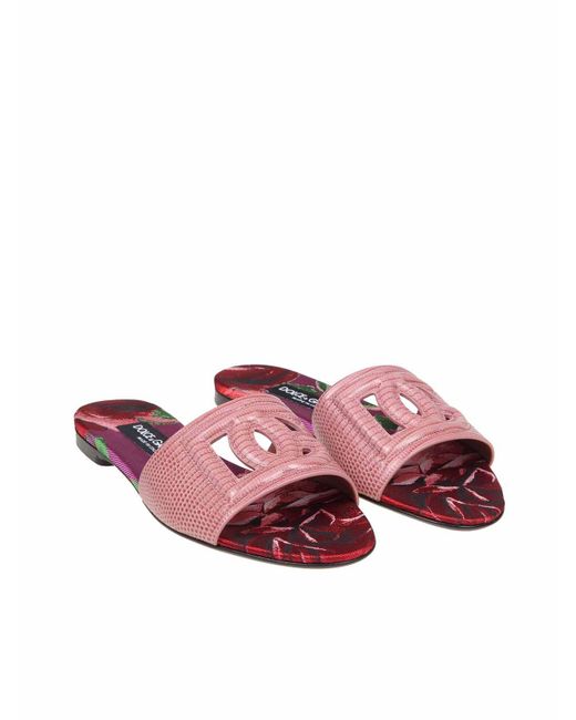 Dolce & Gabbana Pink Leather Mules