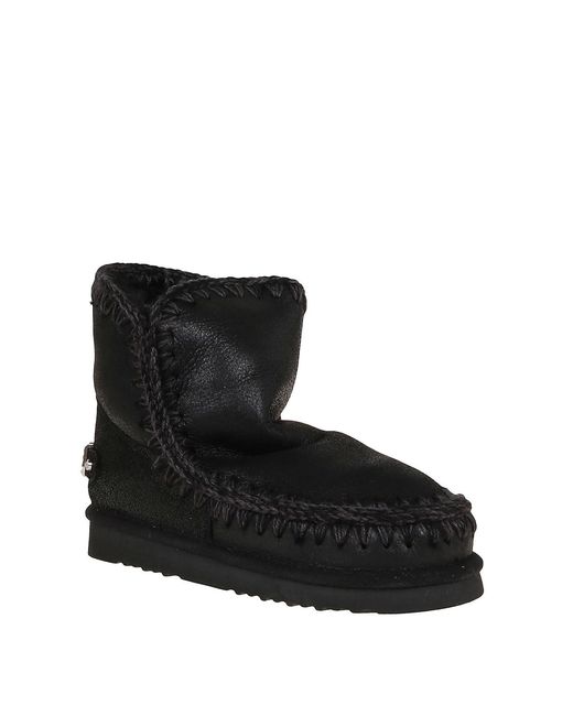 Mou Black Eskimo 18 Rhinestone Logo Booties