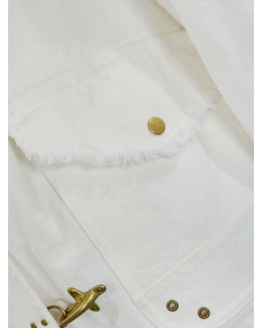 Fay White Cotton Twill 3-Hook Jacket