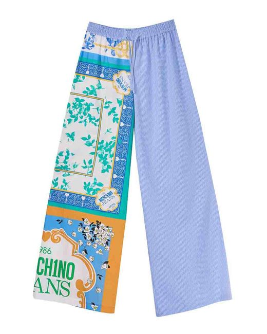 Moschino Blue Foulard Printing Trousers
