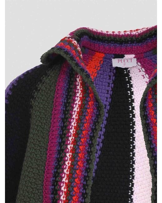 Emilio Pucci Purple Wool Cape