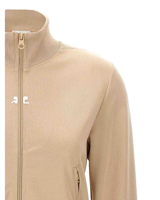 Courreges Natural Interlock Track Sweatshirt