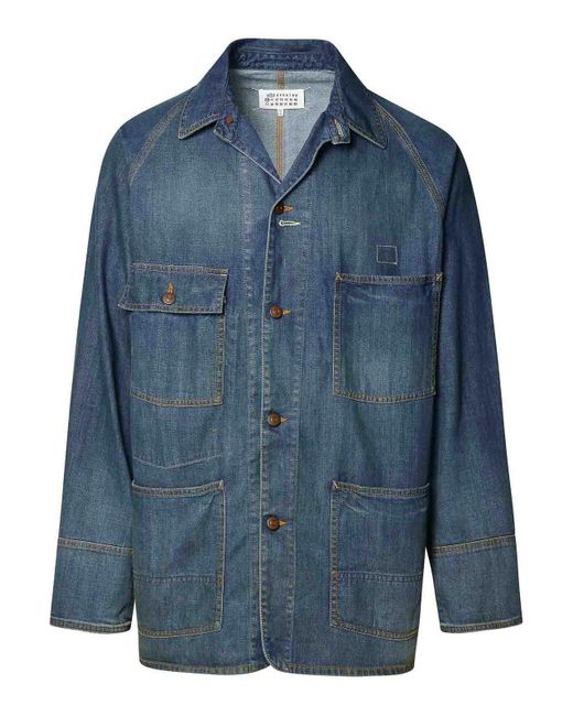 Maison Margiela Blue Cotton Jacket for men