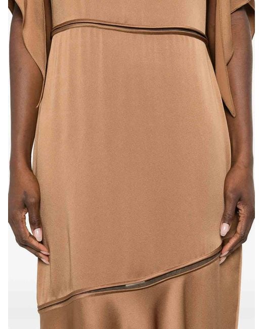 Fabiana Filippi Brown Round Neck Dress