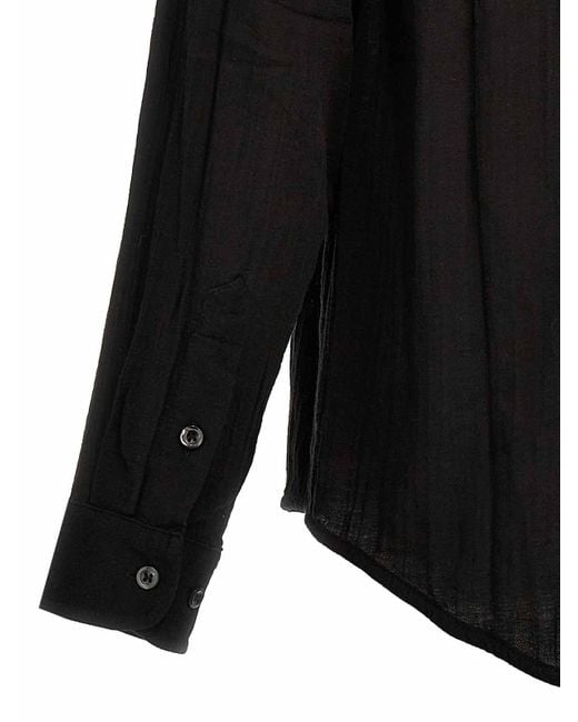 Séfr Black Leo Voile Shirt Pocket Button for men