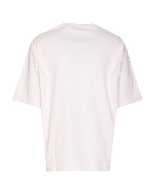 Lanvin Pink T-shirt With Frontal Embroidered Logo for men