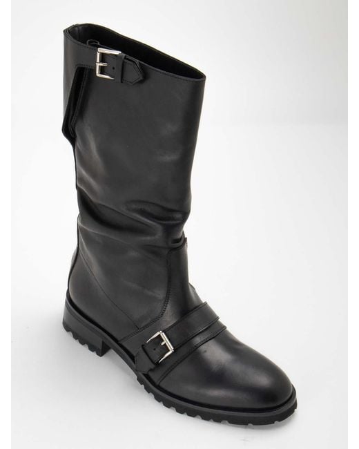 John Richmond Black No Closure Metallic Ankle Boots for men