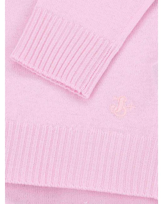 Jil Sander Pink Logo-Embroidered Crew-Neck Sweater for men