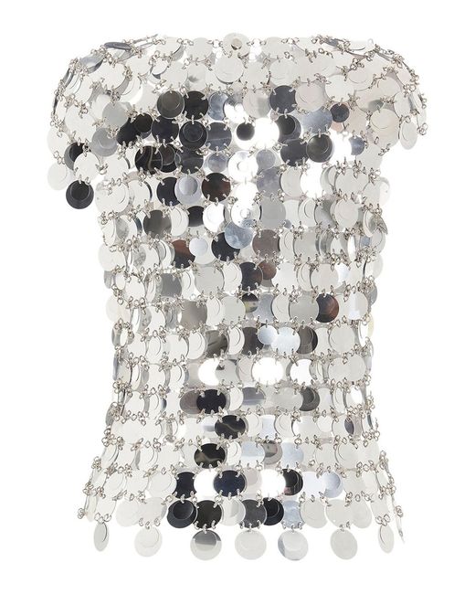Rabanne White Sequin Top