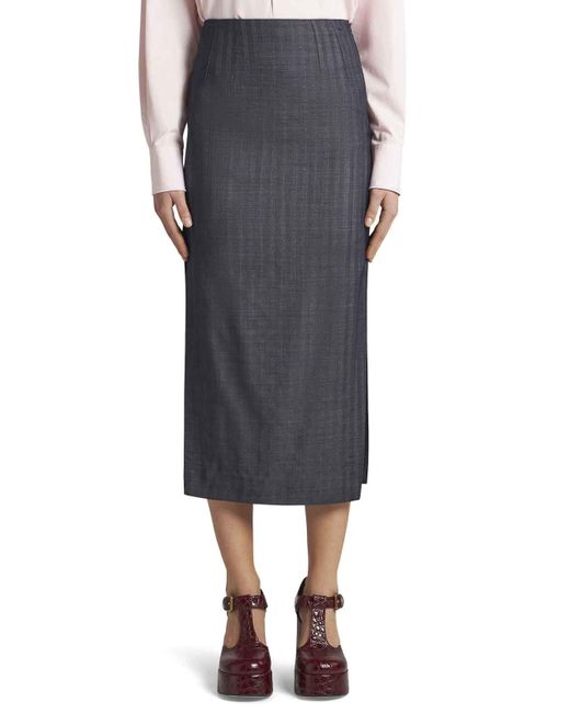 Etro Gray Midi Pencil Skirt