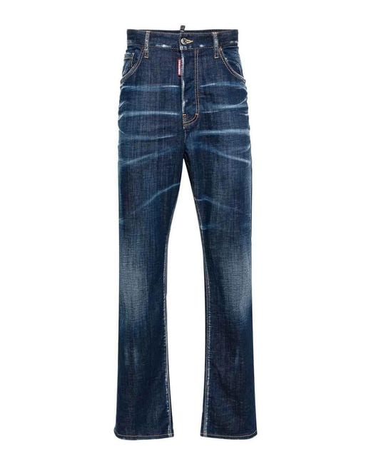 DSquared² Blue Mid-Rise Skinny Jeans for men