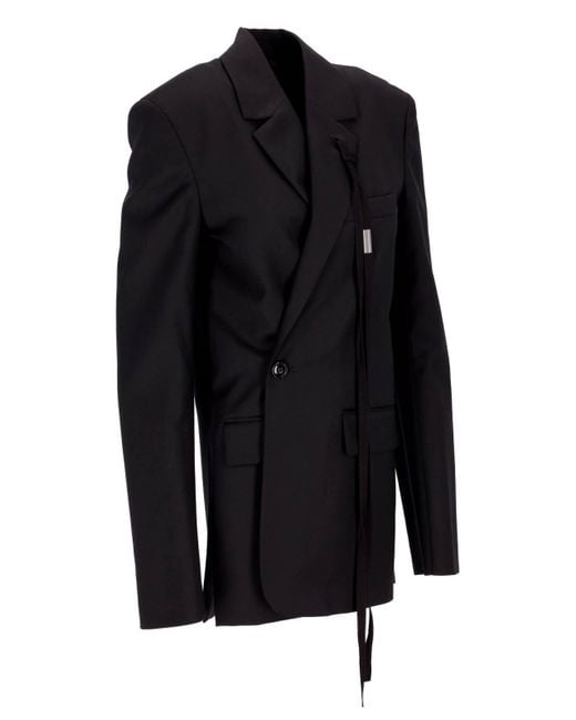 Ann Demeulemeester Black Tailored Jacket Wool Twil