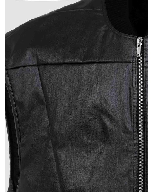 Rick Owens Jumbo Flight Denim Vest in Black for Men | Lyst