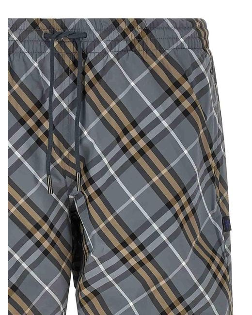 Burberry Gray Swim Check for men