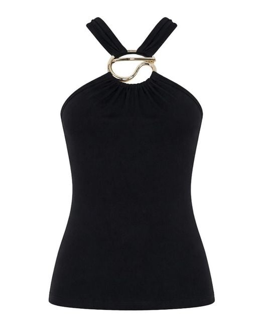 Coperni Black Cotton And Modal Top