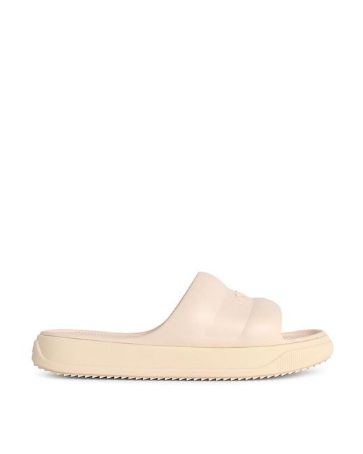 Moncler White Altive Ivory Rubber Slides