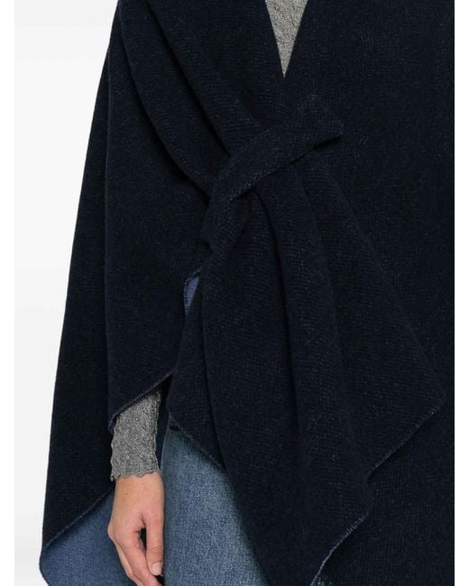 Emporio Armani Blue Wool Cape