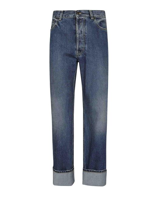 Alexander McQueen Blue Washed Denim Jeans for men