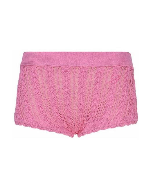 Blumarine Pink Cotton Knit Shorts