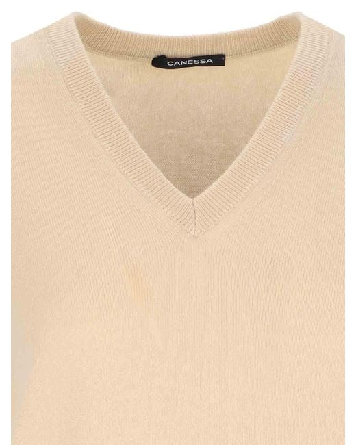 Canessa Natural V-Neck Sweater