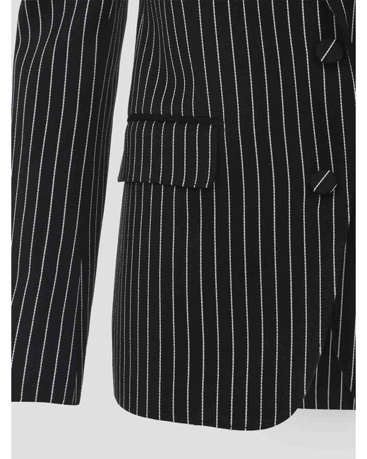 Tom Ford Black Striped Wool Barathea Jacket