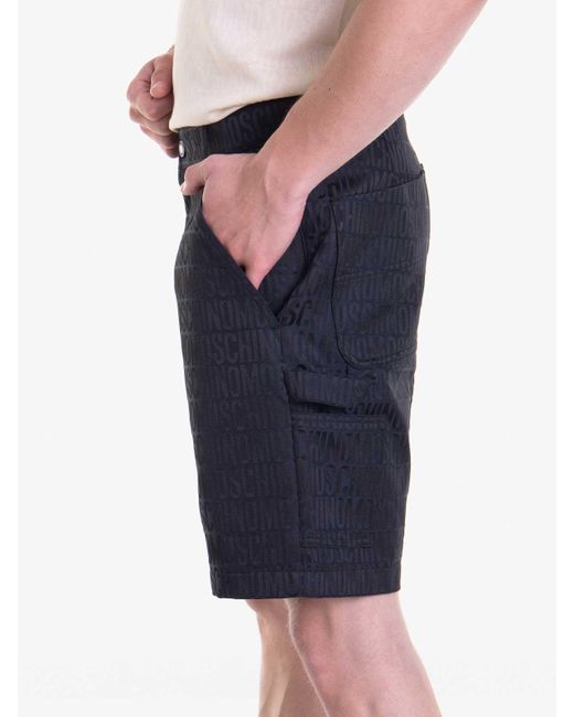 Moschino Blue Oversize Zip Button Shorts for men