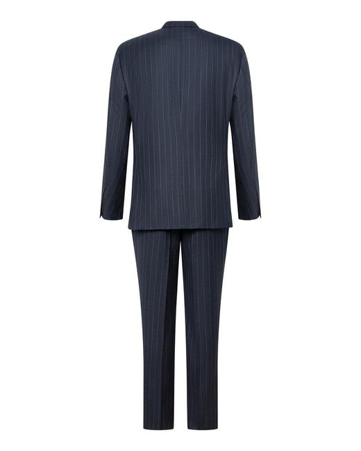 Franzese Collection Blue Double-Breasted Berlusconi-Style Suit for men