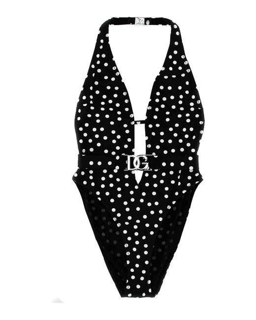 Dolce & Gabbana Black One-piece Swimsuit