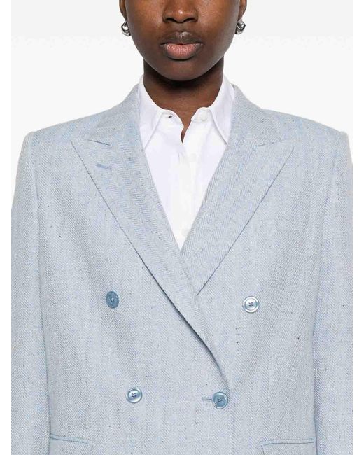 Tagliatore Blue Double-Breasted Wool Jasmine Blazer