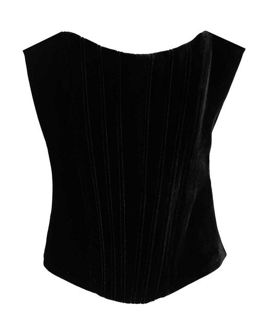 Raquel Diniz Black Sleeveless Tops
