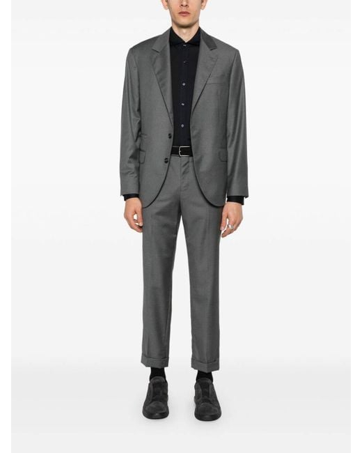 Brunello Cucinelli Black Shirt With Spread Collar for men