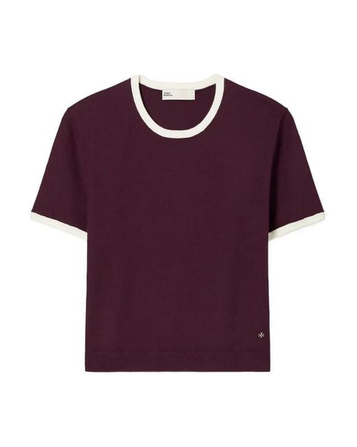 Tory Burch Purple Contrast T-Shirt