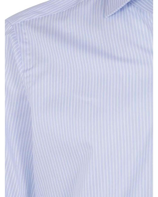 Barba Napoli Blue Classic Stripes Shirt for men